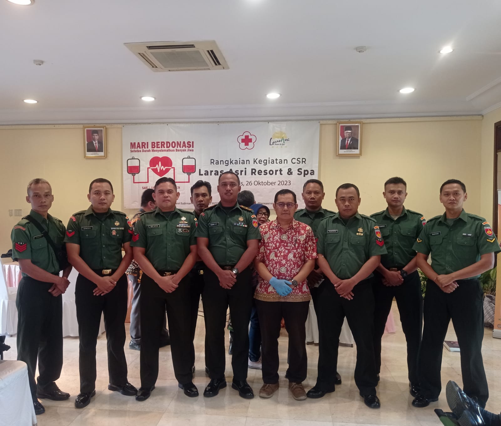 Datangi Laras Asri Resort, Prajurit Korem 073/Makutarama Laksanakan Donor Darah